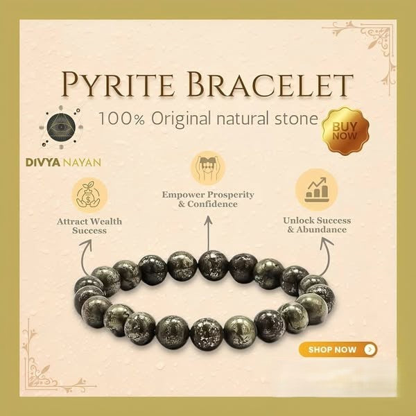 Pyrite Unisex Money Magnet Bracelet – Wear Wealth, Attract Fortune