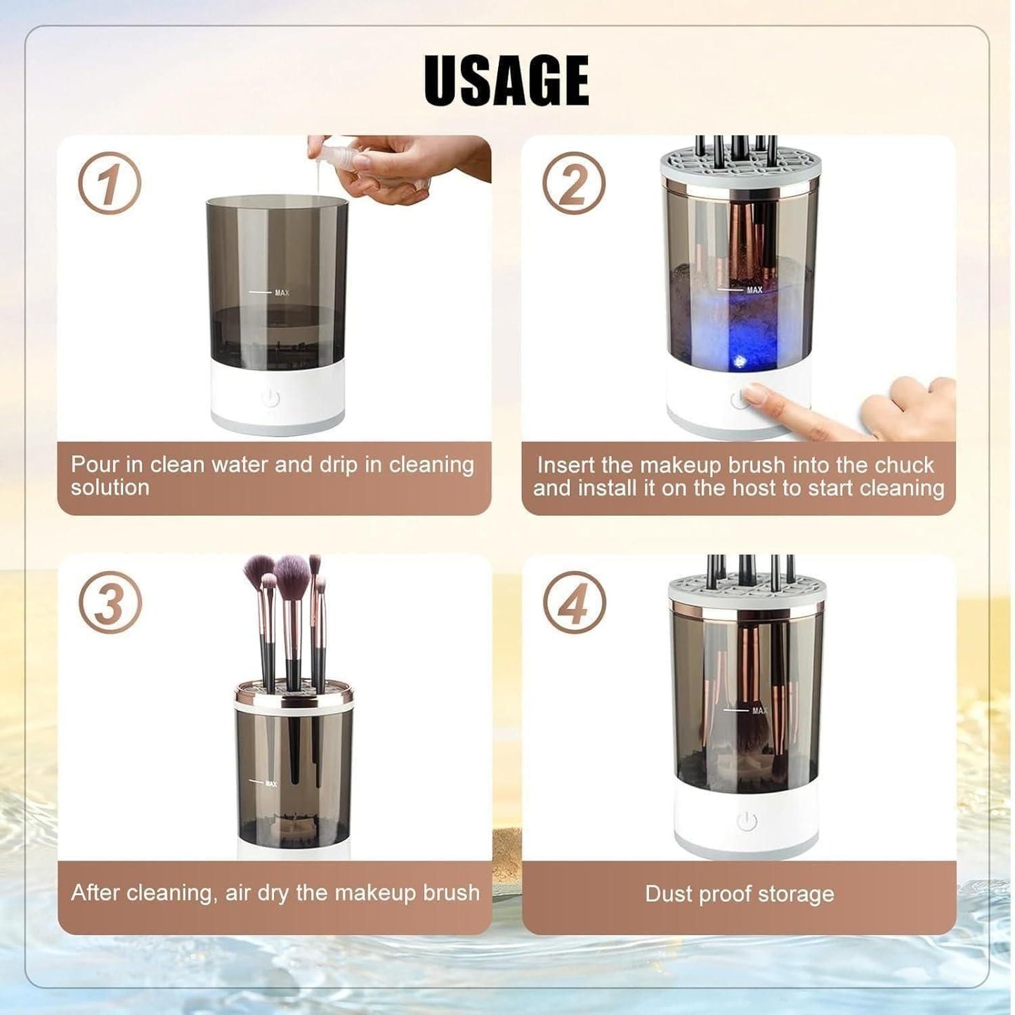 Electric Cosmetic Brush Cleaner